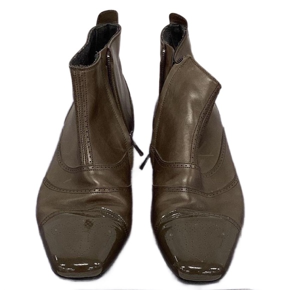 Bottega Veneta Mens Brown Leather Wingtip Side Zip Ankle Booties Sz 43.5 W/ Coa main image 5